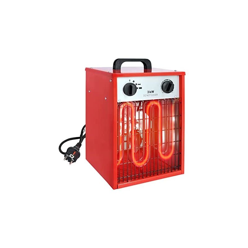 Naizy - 3KW Chauffage soufflant électrique professionnel 220V avec thermostat et 4 niveaux de chauffage avec protection contre les surcharges