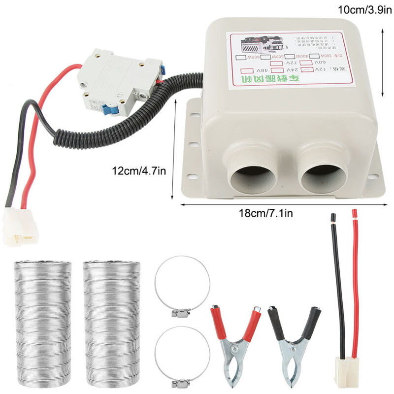 Chauffage électrique 600W à 2 trous, chauffage d'hiver, dégivreur de fenêtre, désembueur pour maison et voiture, 12v
