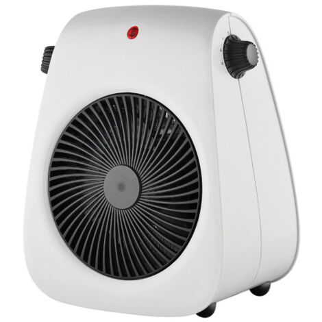 Chauffage électrique à ventilateur style 2000w white 2powers 3functions thermostat, tilt control and handle 26,8x21,2x21,2x14cm