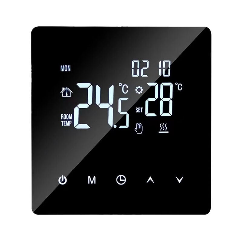Chauffage électrique avec écran LCD et écran tactile, programmable par application, thermostat de chauffage par le sol pour la maison, le bureau,