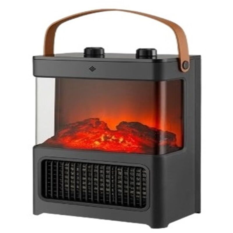 Chauffage électrique, Chauffa électrique Miroir 3D Cheminée Verre Simulation Flamme,