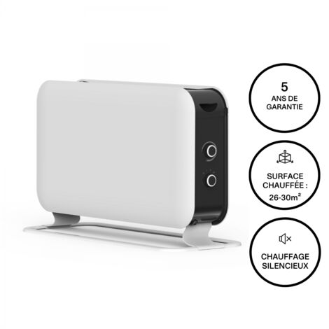 Chauffage électrique convecteur mobile 2200W – Thermostat mécanique – Ventilateur intégré pour distribution chaleur – Design scandinave – Mill