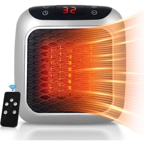 Chauffage Électrique Portable, Radiateur Soufflant en Céramique de 800W, Chauffage D'appoint Électrique avec Télécommande