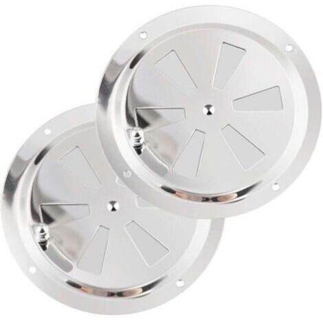 Chauffage et climatisation Grille de Ventilation Ronde, Grille d'aération 125 mm en Acier Inoxydable Conduit Moustiquaire Grille D'évacuation Air Entrant Air Evacué Ventilation Volets Réglables et Mou