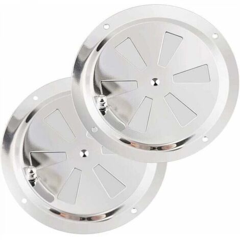 Chauffage et climatisation Grille de Ventilation Ronde, Grille d'aération 125 mm en Acier Inoxydable Conduit Moustiquaire Grille D'évacuation Air Entrant Air Evacué Ventilation Volets Réglables et Mou