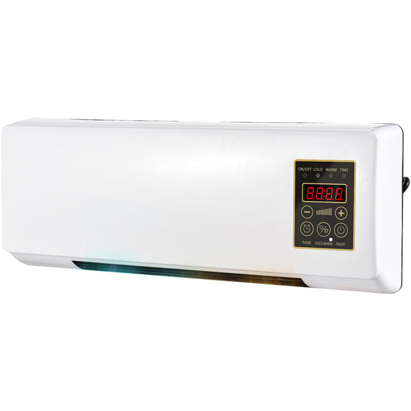 Chauffage et climatiseur portable 2 en 1, fixation murale ou bureau, minuterie, télécommande, pour chambre et maison