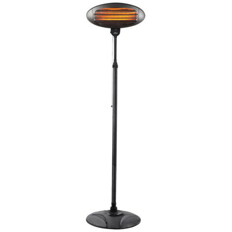 Chauffage Extérieur Southern Quartz 2000w Noir C/pied 3elem.3pot.ip34 Réglable et rotation 360º Regx50,5x50 Cm