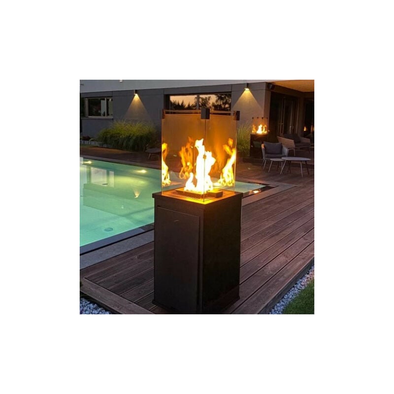 Azura Home Design - chauffage gaz exterieur patio slim noir