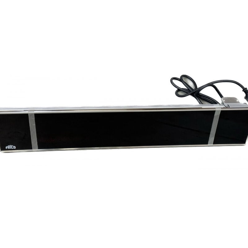 Chauffage infrarouge 1500W façade verre vitro teintée noir 900x170x80mm 230V io homecontrol exterieur IP65 infraglas IHG15IO