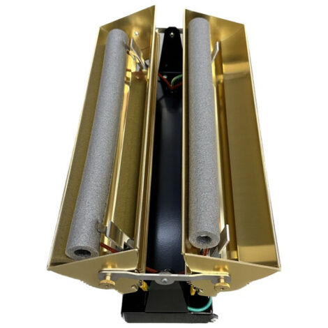 Chauffage infrarouge 3000W court noir 450x200x170mm 230V reflecteur doré pour tertiaire interieur IP20 IRCTN30