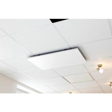 Chauffage infrarouge blanc montage plafond - acier rev epoxy 587 x 587 x 60 mm - 400W