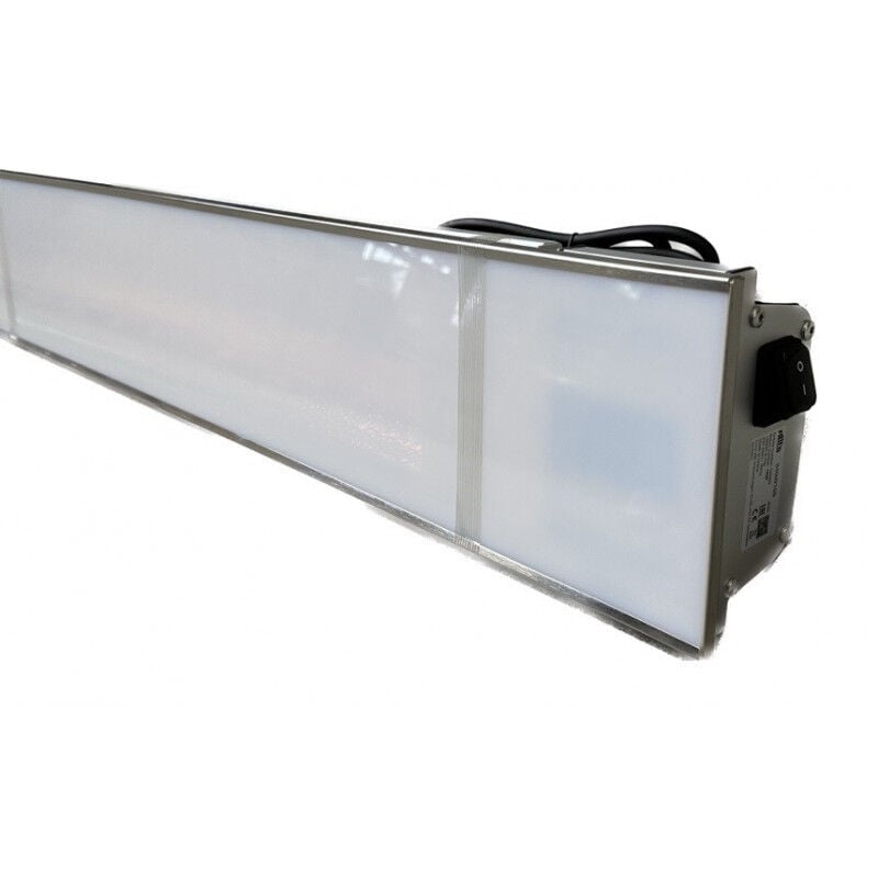 Chauffage infrarouge halogène 2200W façade verre vitro teintée blanc 900x170x80mm sans telecommande IP65 infraglas IHGW22S