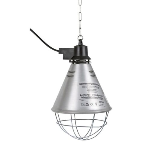 Chauffage infrarouge pour poussins et porcelets – Ø 21 cm en aluminium – Câble 2,5 m – 6 fentes d'aération pour circulation d'air – Kerbl