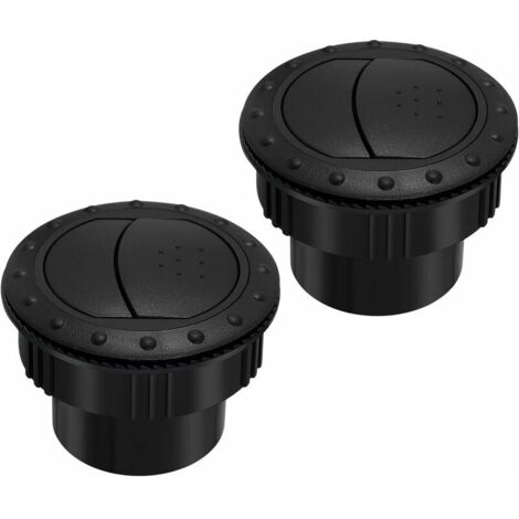Chauffage intérieur de voiture 60 mm - Couverture de ventilation - Pour tableau de bord - Déflecteur - Toit latéral - Air Black Vent Outlet Round Louvered Dash pour remorque de camping-car