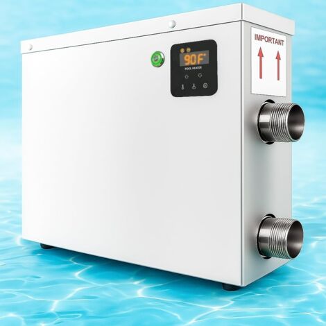 Chauffage Piscine Électrique 11kW 220V - Réchauffeur pour Piscine Enterrée & Hors-Sol jusqu'à 4500L avec Thermostat Digital