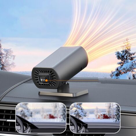 Chauffage portable pour voiture 12 V 150 W 2 en 1 (chauffage et refroidissement), rotation à 360°, ventouse, dégivreur et désembueur de pare-brise pour véhicules, SUV, camions et camping-cars.