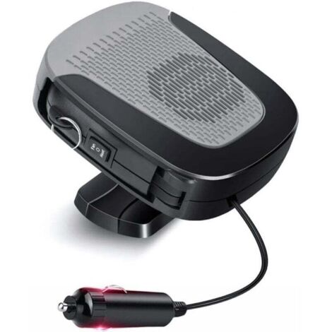 Chauffage portable pour voiture 12 V – 150 W, dégivrage rapide du pare-brise + chauffage d’habitacle, base pivotante 360°, prise allume-cigare