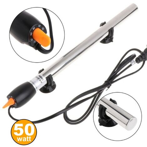 CHAUFFAGE POUR AQUARIUM 50 W THERMORÉGULATEUR AVEC THERMOSTAT EN ACIER