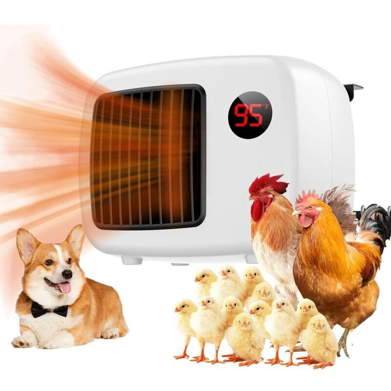Chauffage pour Niche de Chien 600 W/300 W avec Thermostat et Câble Anti-Morsure