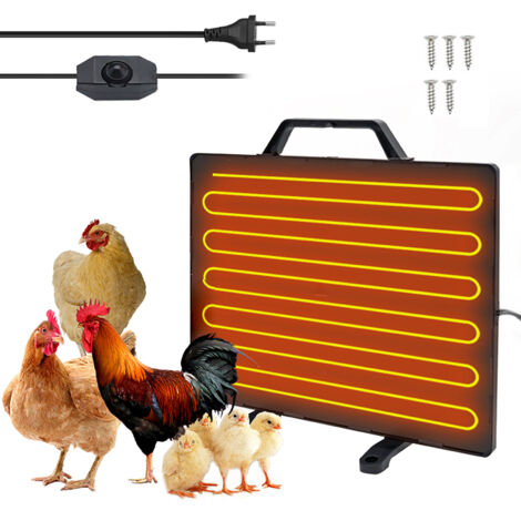 Chauffage pour poulailler à température constante 160 W, température réglable de 0 à 99 °C, plaque chauffante radiante pour l'hiver, convient aux poussins, poules, volailles et animaux de compagnie.