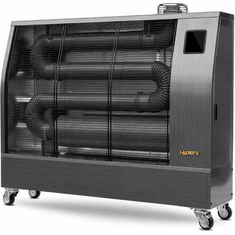 Chauffage Radiateur fioul professionnel mobile radiant infrarouge 17,4 kW motif en acier inoxydable 500-1600 m³ Wifi Hipers WDP60IS