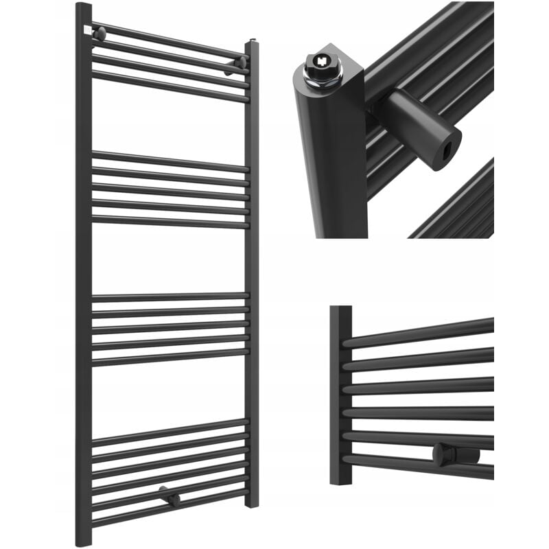 Granitan - Chauffage salle de bain 60140cm noir calorifer drabin douche new puerto 85035933