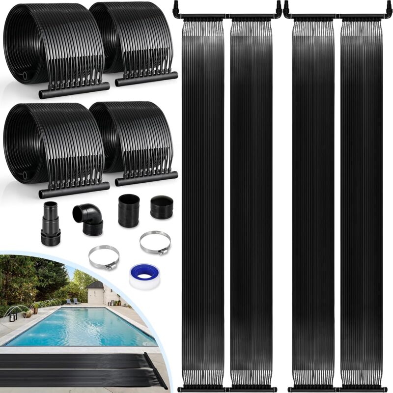Liferun - Chauffage Solaire pour Piscine 150x300 cm,Collecteur Solaire, Réchauffeur Solaire pour Piscine de 4,2㎡ jusqu'à 24000l d'eau, Tapis