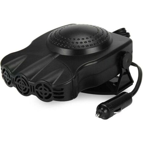 Chauffage soufflant 12 V 2-en-1 pour voiture – Céramique, noir, dégivreur & désembueur portable