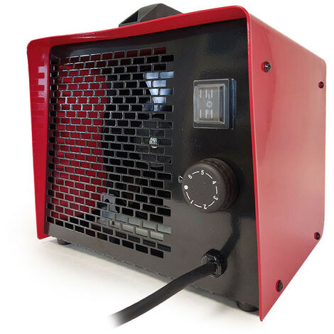 DAHTEC chauffage soufflant céramique électrique 3000w avec thermostat et 2  niveaux de chauffage - radiateur électrique rayonnant pour chantiers