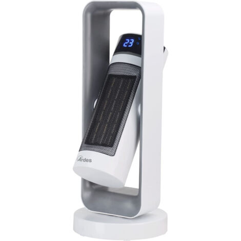 Chauffage soufflant céramique Ardes OBLIVION AR4P20, 2 niveaux de puissance (Éco et Confort), panneau de commande tactile, blanc