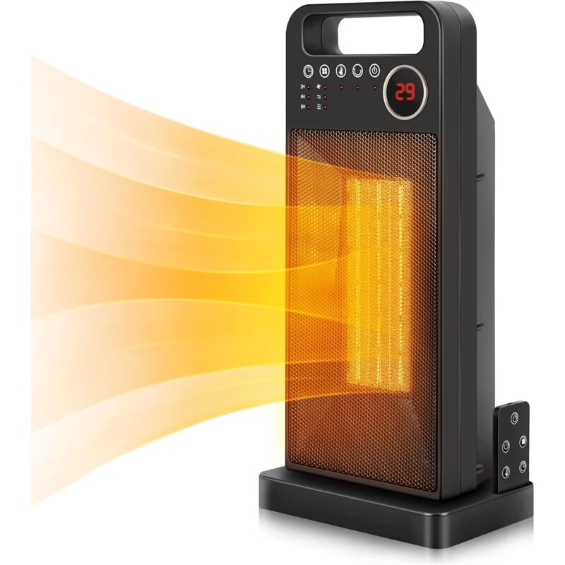 Chauffage soufflant, économie d'énergie, silencieux, radiateur soufflant en céramique 2000 W avec télécommande pour salle de bain, chauffage