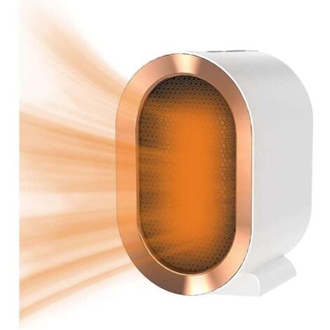 Chauffage soufflant électrique, 1200 W, deux niveaux de puissance, thermostat réglable, protection contre la surchauffe.