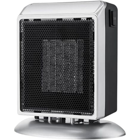Chauffage Soufflant Électrique, Radiateur en Céramique Portable 400 W/900 W avec Protection Contre La Surchauffe Et Le Basculement pour Le Bureau De La Chambre À Coucher,argent