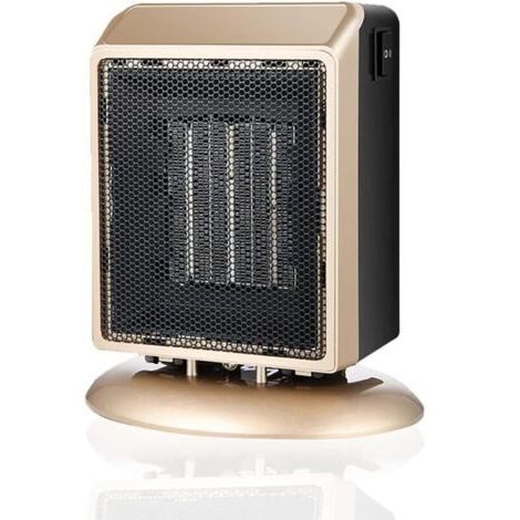 Chauffage Soufflant Électrique, Radiateur en Céramique Portable 400 W/900 W avec Protection Contre La Surchauffe Et Le Basculement pour Le Bureau De La Chambre À Coucher,d'or