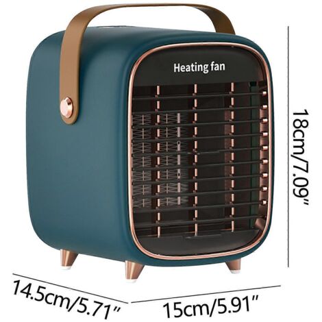 Chauffage soufflant / Mini chauffage de bureau / Souffleur d'air chaud silencieux / Petit chauffage domestique / Chauffage électrique pour chambre, 90–240 V / 50–60 Hz