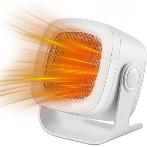 Chauffage Soufflant, PTC Mini Chauffage Electrique Oscillation à 90°, Chauffage électrique avec 2 Modes, Chauffage d'appoint Compact, Portatif Chauffage pour Salon, Chambre et Bureau