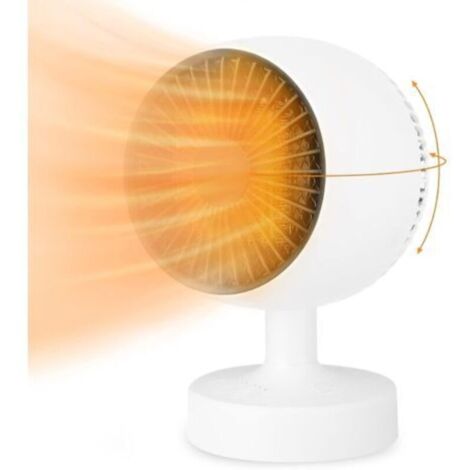 Chauffage Soufflant Radiateur Électrique PTC 500W, Réglage vers Le Haut et vers Le Bas 120° + Réglage Gauche/Droite de 160°, 3 Modes de Chauffage