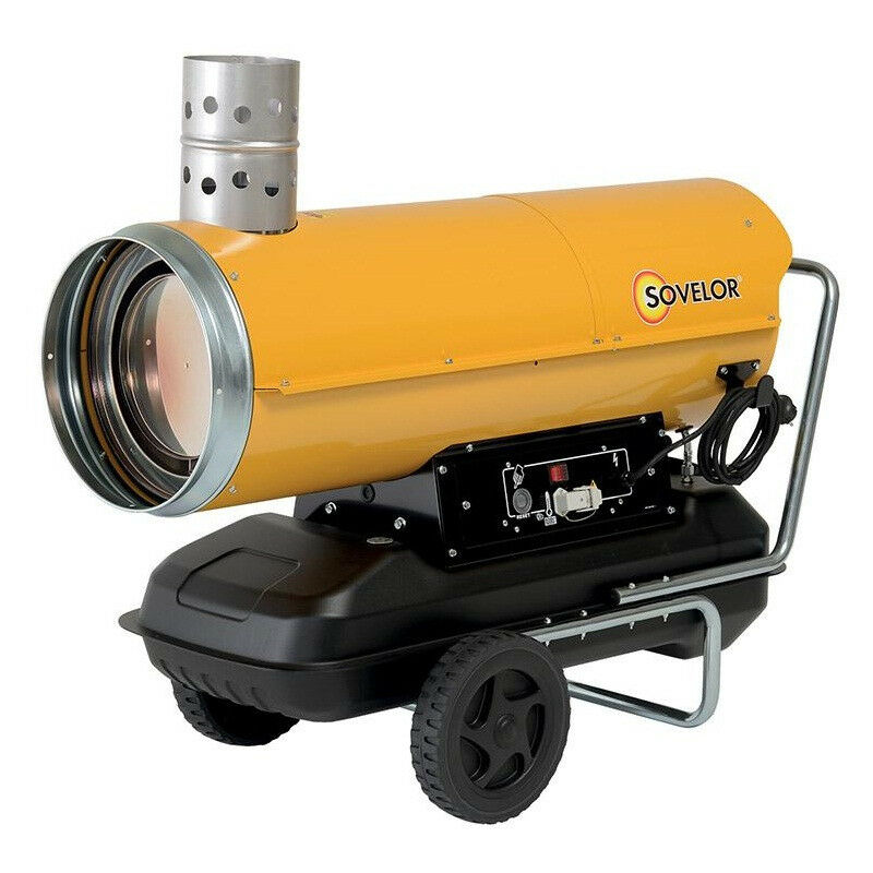 Sovelor - Chauffage air pulsé mobile au fuel à combustion indirecte (avec cheminée) 34 kW 2150 m3/h 230V - HPV35