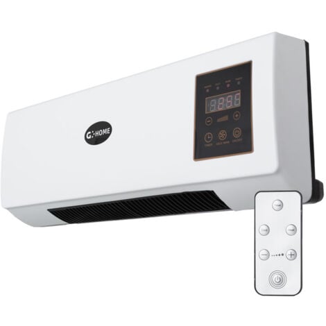 GREENICE Chauffage + Ventilateur PTC 1500W Blanc Télécommande