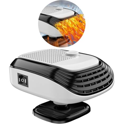 Chauffage Voiture, 12 V 120 W Radiateur soufflant de Voiture, Désembueur De DéGivreur Voiture pour Pare-Brise, Ventilateur de Refroidissement et de Chauffage 2 en 1 avec Base rotative à 360°