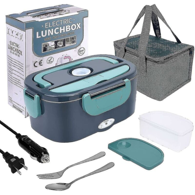 Chauffe-aliments électriques pour boîte à lunch, micro-ondes portables haute puissance 3 en 1 60 w pour voiture et maison - 12 v 24 v / 110 v,
