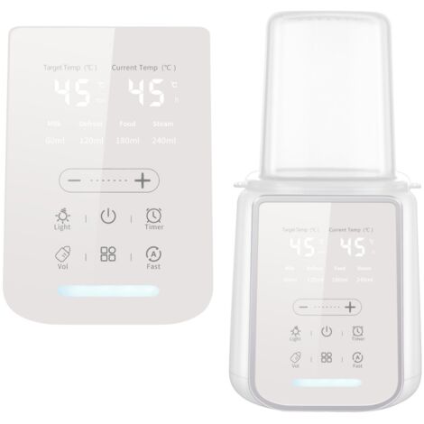 Chauffe-Biberon 8-en-1 – Chauffe-Aliments Bébé Multifonction avec veilleuse et minuterie, idéal pour les déplacements, préserve les nutriments du lait maternel, compatible tous biberons