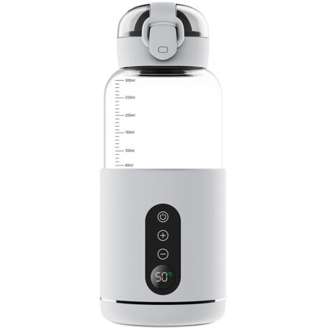 chauffe biberon nomade sans fil, chauffe biberon portable Charge USB, Température Réglable, Chauffe Lait Maternel Capacité de 300 ml