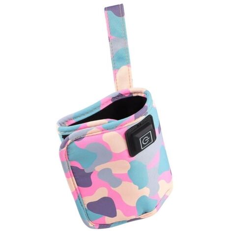 Chauffe-biberon portable pour voyage, chauffe-biberon pour bébé, chauffe-biberon USB en tissu rose pour nouveau-né