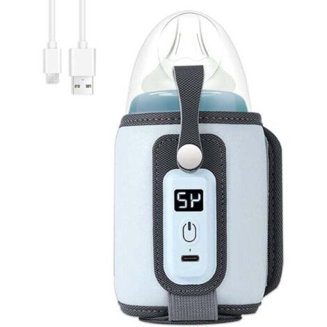 Chauffe-biberon portable USB pour biberons - Température réglable avec précision - Bleu