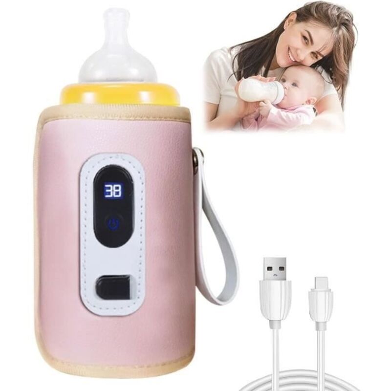 Chauffe-biberon Portable,Chauffe Biberon,Chauffe Biberon USB,Sac d'isolation Universel Biberon,Chauffe-biberon Réglable à 5 Vitesses