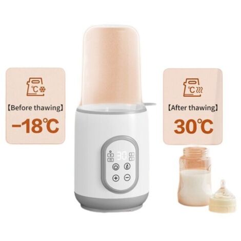 Chauffe-biberon pour bébé, 2 en 1 pour toutes les bouteilles avec minuterie, contrôle précis de la température et arrêt automatique, chauffe-biberon multifonctionnel pour lait maternel, blanc