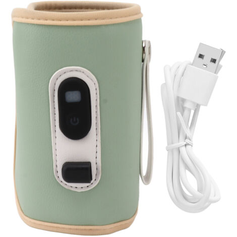Chauffe-biberon USB avec écran digital, 5 vitesses, portable pour lait maternel, eau, vert