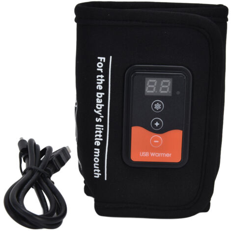 Chauffe-biberon USB multifonction portable, réglable avec écran LCD et contrôle intelligent, pour maison et voyage, noir, type C avec régulateur de température.