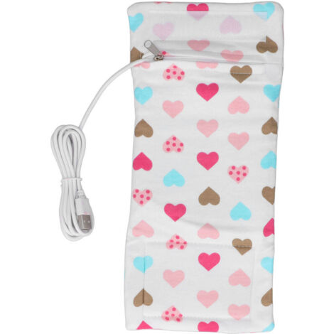 Chauffe-biberon USB portable, sac chauffant compact avec thermostat et fermeture éclair pour voyages et extérieur.